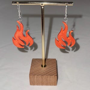 flame, fire, dangle earrings, gift for her, natural