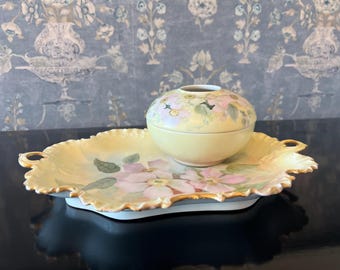 Antique Wild Rose Porcelain Set • Rosenthal & Limoges • Hand-Painted Vanity Decor