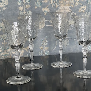 Vintage Rock Sharpe Kristallwasserbecher, 4er-Set, Muster 2008-4 Blumenschliff