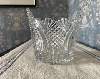 Antique EAPG "Diamond with Fans" Crystal Ice Bucket