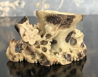 Vintage Hand Carved Soapstone Vase