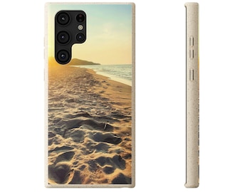 Golden Beach Sunset Phone Case – Coastal Protective Cover, Gift for Beach & Travel Lovers