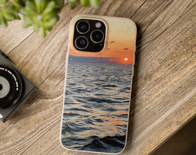 Featured listing image: Ocean Sunset Phone Case – Coastal Protective Cover, Gift for Ocean Lovers