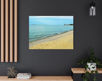 Calm Beach Photography Print | Ocean Shoreline Wall Art | Nautical Coastal Decor
