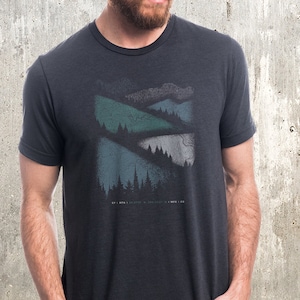 Mens Graphic Tee Pine Tree Forest mountain Nature T Shirt /unisex ...