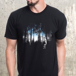 Men’s Graphic Tees - Nature Tshirt Men - An Urban Forest Design - Forest T Shirt Mens/Unisex 100% Cotton