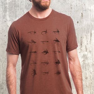 Men's Fly Fishing T-Shirt: Unique Angler Apparel for Dad - Perfect Fathers Day Gift for Fishermen - Fly Fishing Flies Design