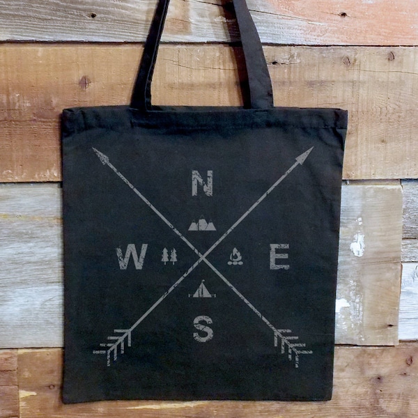 Compass Tote Bags - Arrow Compass - Science Tote Teacher Gifts