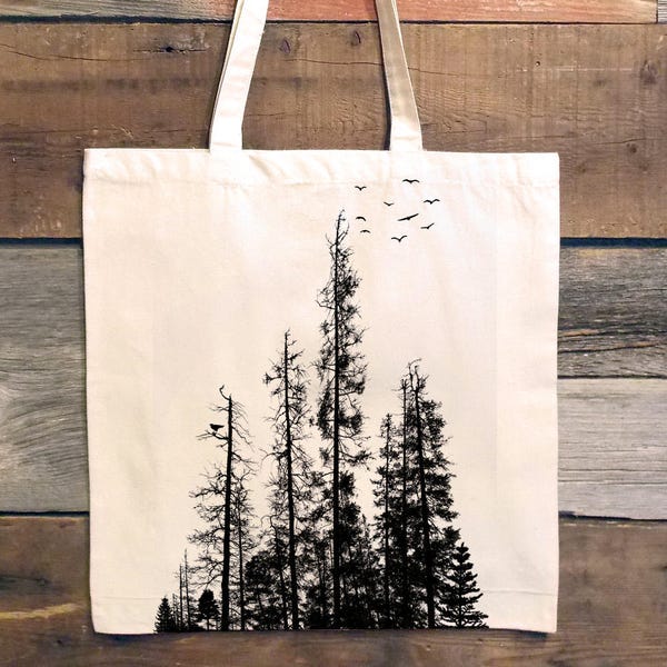 Pine Tree Forest Tote Bag - Nature Tote Bags - Bridesmaid Tote Bags - Cute Tote Bag Canvas - Bridesmaid Gifts