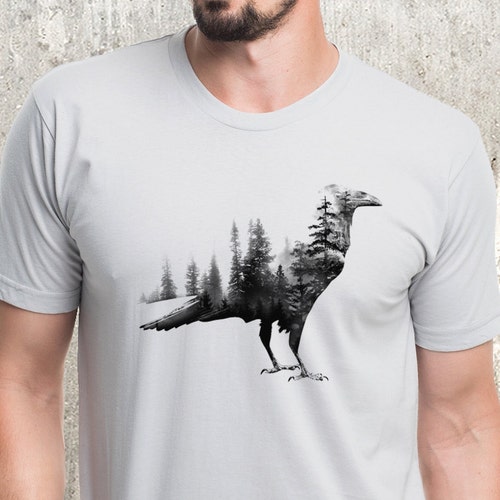 Mens Graphic Tee Pine Tree Forest Gift for Men Nature T Etsy