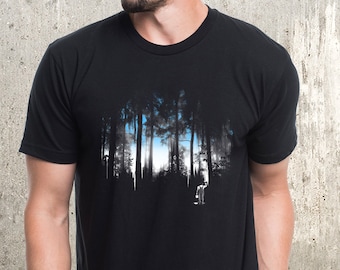 Herren Grafik-T-Shirts - Natur-T-Shirt Männer - Ein Urban Forest Design - Wald-T-Shirt Herren / Unisex 100% Baumwolle