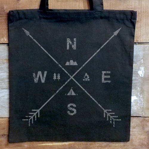 Compass Tote Bags Arrow Compass Science Tote Teacher Gifts Etsy