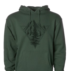 Nature Hoodies - Triangle Mountain Hooded Sweatshirt - Mountain Hoodie for Men /Unisex - Screen Print Hoodies