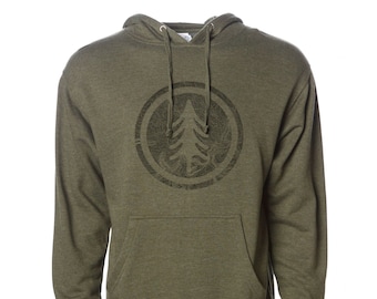 Hoodies Trees Topography Men's/unisex Screen Printed Hoodie