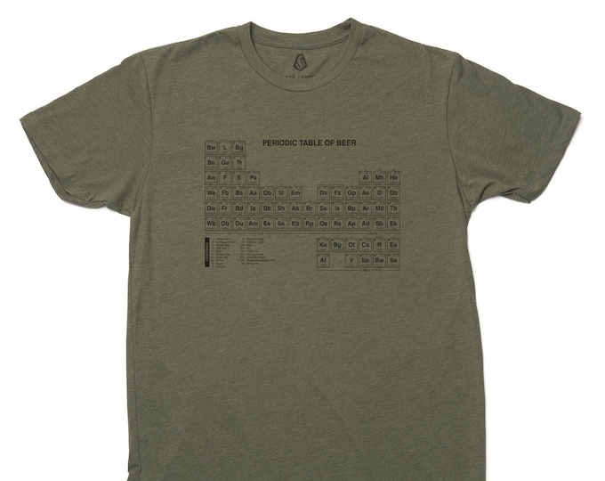 Funny Beer Shirt – Periodic Table of Beer T-Shirt for Men | Science Teacher Gift | Chemistry Beer Lover Tee | Homebrewer & Pub Shirt