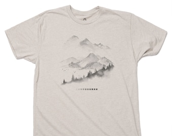 Men’s Graphic Tees - In the Fog - Nature TShirt Men - Mountain Bike Shirt - Cloud TShirt - Cycling Shirt Mens/Unisex