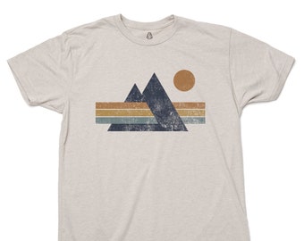 TShirt Men - Mountain Prism Graphic Tee - Outdoor T-Shirt - Black Lantern Studio Screen Print T Shirt - Ecology Shirt