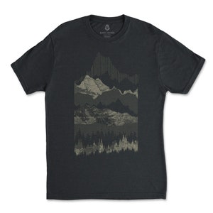 Mountain T Shirt Men Geometric Mountain Range Screen Print - Etsy