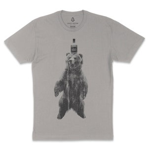 Mens Graphic Tees - Whiskey Bear Screen Print T-Shirt - Whiskey T-Shirt