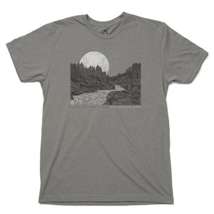 Men's Alpine Drifters Graphic T-Shirts - Screen Printed Nature Themed Tee Shirt - Dark Grey