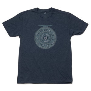 Men’s Fly Fishing Reel T-Shirt – Rustic Angler Graphic Tee | Nature-Inspired Fishing Shirt for Men | Outdoors Gift for Fishermen