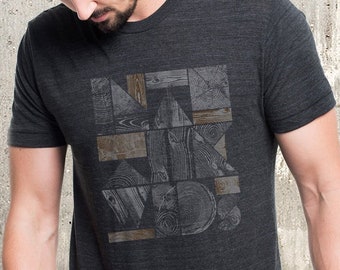 Mens TShirt - Into the Woods Design - Screen Print TShirt - Forest T Shirt- TShirt Mens/Unisex - Woodworker Gift
