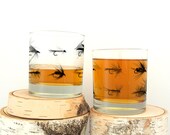 Fly Fishing Whiskey Glasses - Fly Fishing Gifts for Men - Fly Fishing Gifts - Fisherman Gift - Whiskey Glass Set of Two