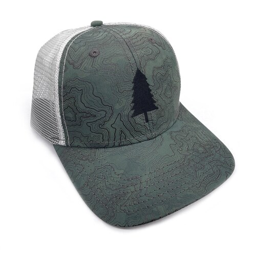 Trucker Mesh Hat Topography & Trees Hiking Hat Nature Hat Etsy