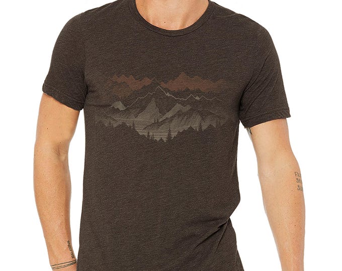 Men's T-Shirt - Mountain Standard T-Shirt Edition 1 - Rustic Outdoor Graphic Tee for Men - Nature-Inspired Shirt with Mountain Design