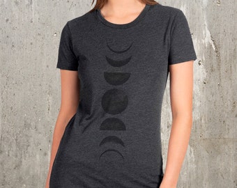 Moon TShirt Women - Moon Phases Blended Fabric Supersoft TShirt -  Moon Shirt - Moon Lover Gift for Her