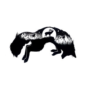 Mountain Fox Vinyl Decal: Die-Cut Nature Sticker for Vehicles, Outdoors & Camping Enthusiasts