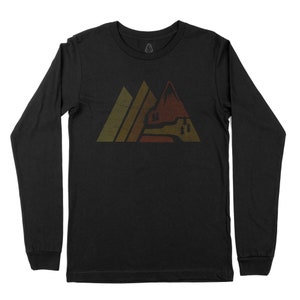 Long Sleeve Mountain Tshirt Men Long Sleeve Winter T-shirt Retro ...