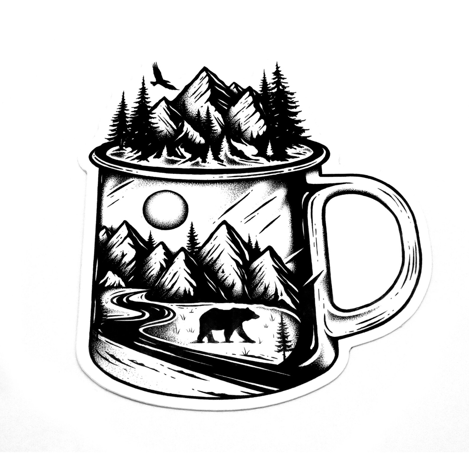 Nature Vinyl Stickers Camper Mug Design Nature Decal Etsy