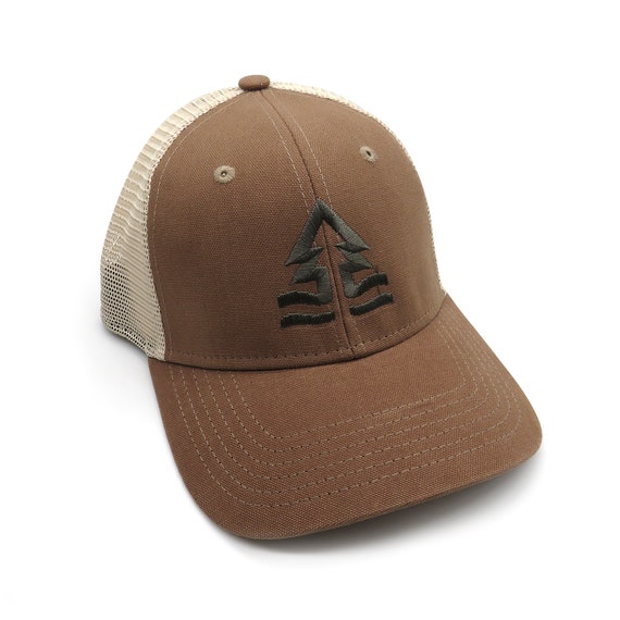 Snapback Trucker Hat - Tides and Trees - Tan Trucker Hat for Men/Unisex -  Mens Trucker Hat - Hiking Hat