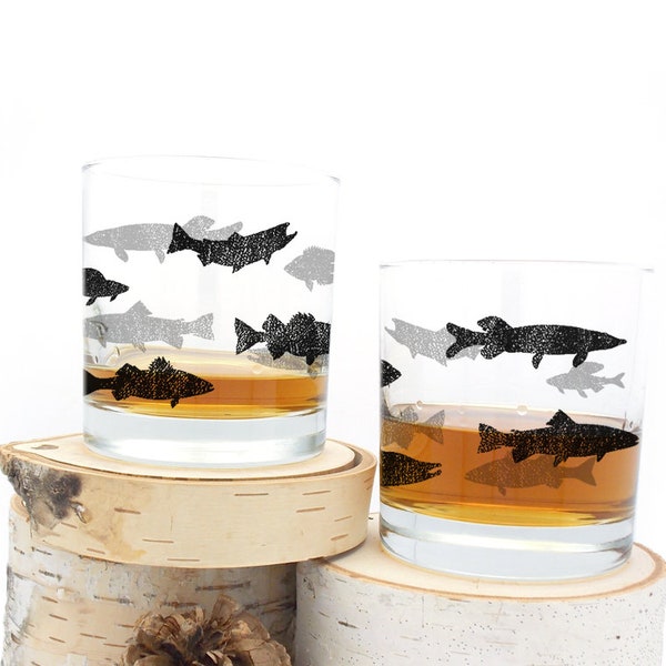 Fly Fishing Whiskey Glass Etsy