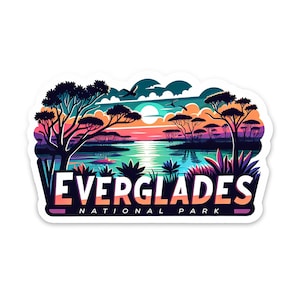 Adesivo in vinile ecologico Everglades National Park - Adesivo naturalistico per attrezzatura da avventura all'aria aperta