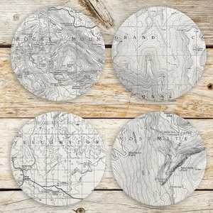 Scenic National Park Map Coasters: Yosemite, Yellowstone and More - Nature-Inspired Drink Accessories Set