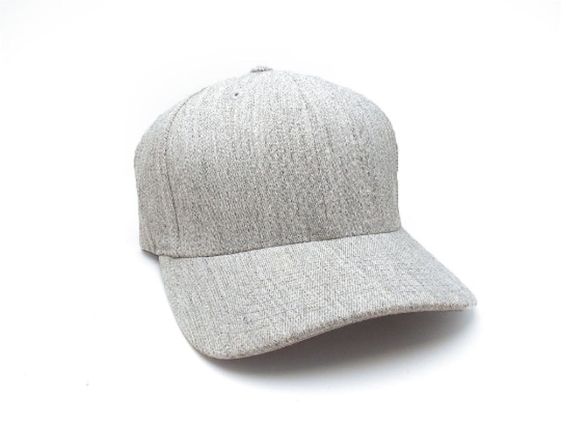 May include: A gray baseball cap with a structured crown and a curved brim. The cap is made of a textured fabric.