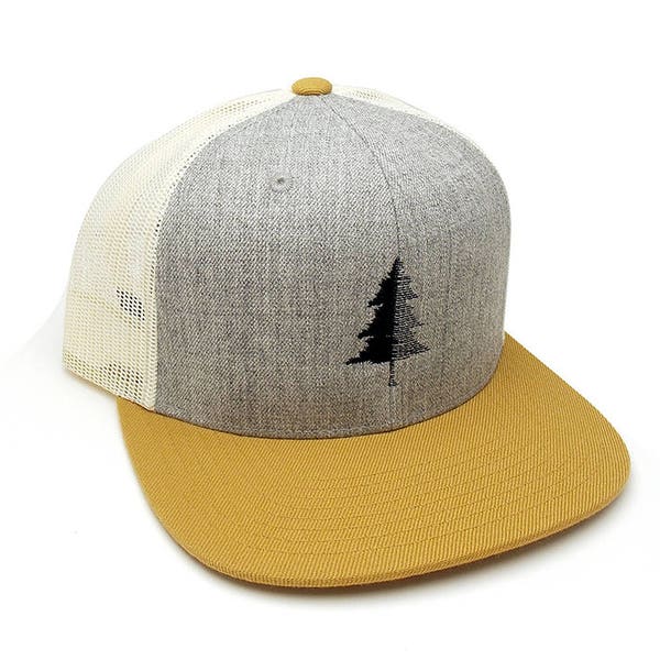 Trucker Mesh Hat - Split Tree Three Tone Trucker - Forest Hat Adjustable Trucker Hat Womens/Unisex