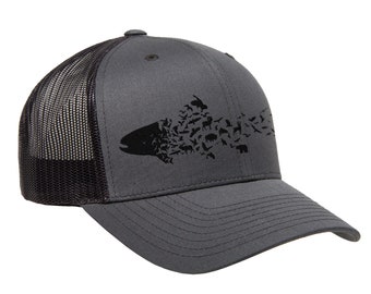 Trucker Hat - Wild - One Size Fits All Trucker Mesh Hat - Dad Hat - Hiking Hat - Trout and Animals Trucker Hat for Men and Women