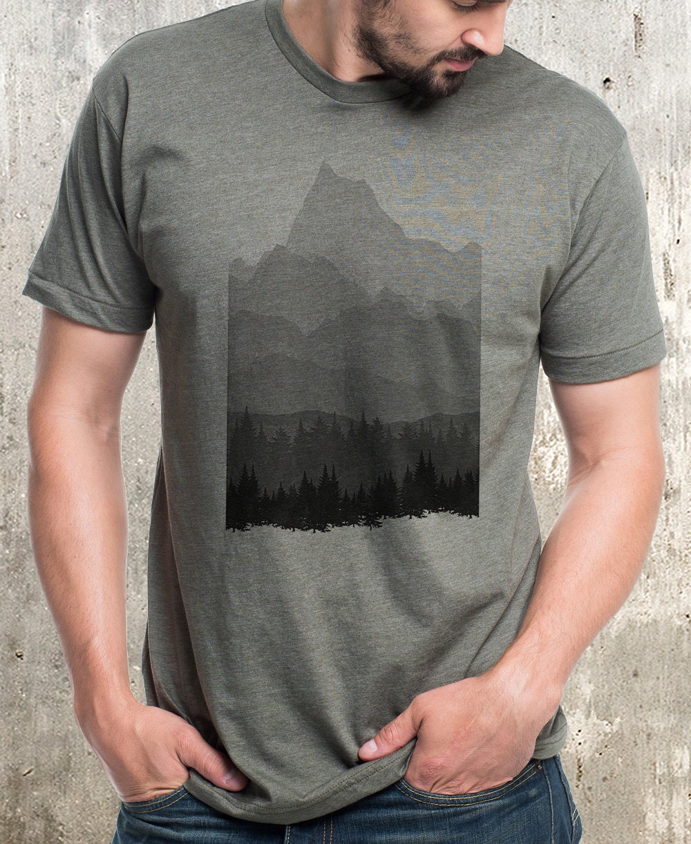 Mens Mountain Shirt Mountain Layers Hiking TShirt | Etsy
