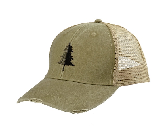 Trucker Hat Men Split Tree Illustration Nature Trucker Hat Gift