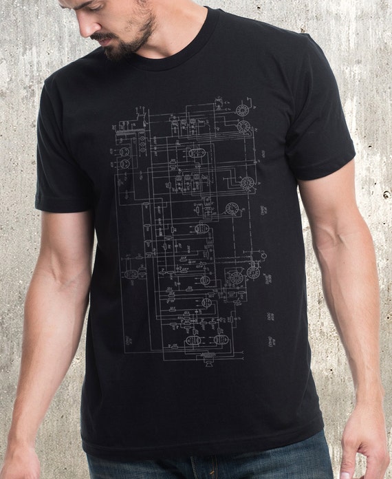 Men's T-Shirt Old Radio Diagram Screen Printed | Etsy men ce diagram t 