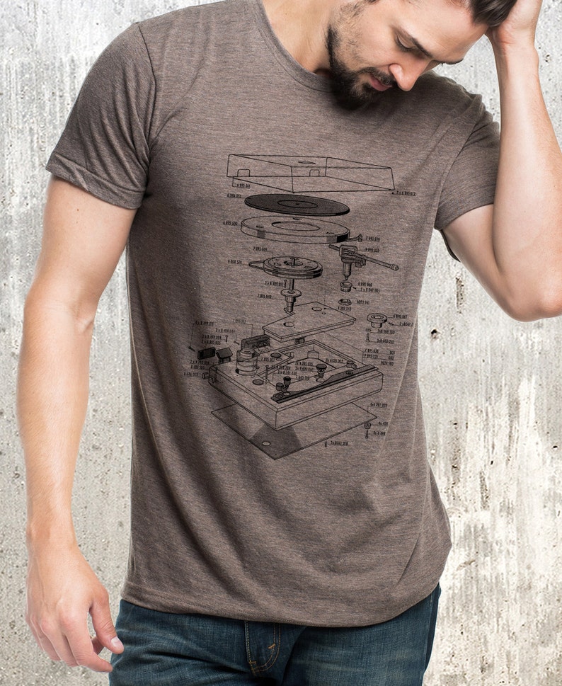 Men's Graphic Tee Vinyl Turntable Diagram TShirt Etsy