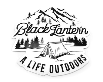 Black Lantern Studio Nature Decal - A Life Outdoors - Vinyl Stickers - Camping Decal  - Outdoors Stickers