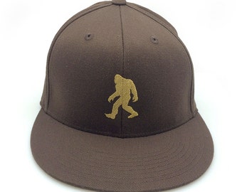 Funny Sasquatch Silhouette Cryptid Hat Black & Heather Grey Cap Bigfoot Expert Embroidered Trucker Hat Bigfoot Lover Gifts