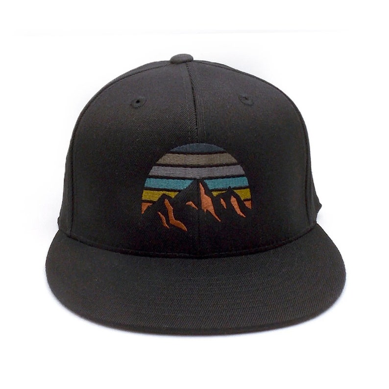 Mountain Sunset embroidered hat for men