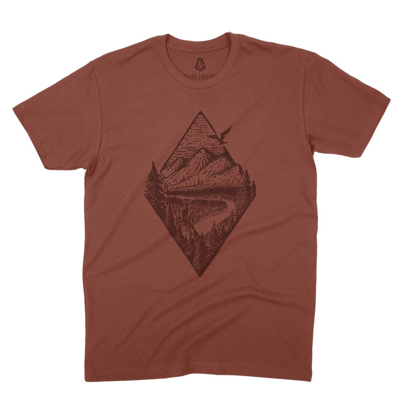 Mens River Mountain Forest Tshirt 2