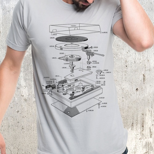Men's Vinyl Record Turntable T-shirt - Graphic Tees for Men