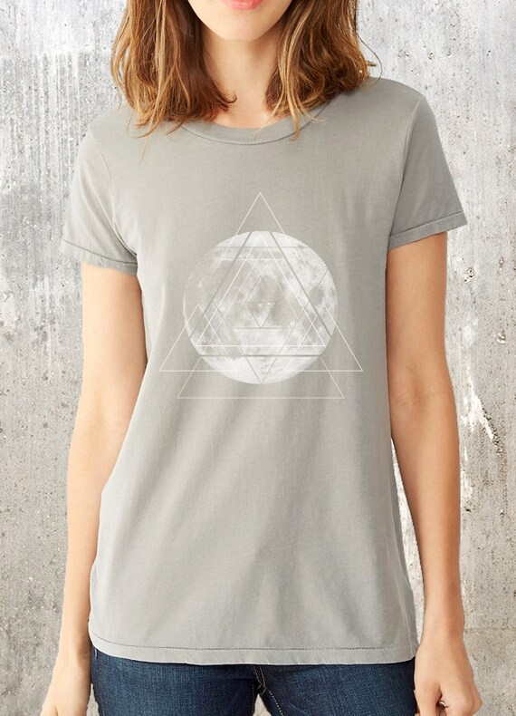 Items similar to Geometric Moon - Women's Alternative Apparel Crew Neck ...